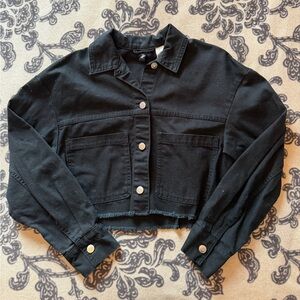 H&M Black Denim Cropped Jacket